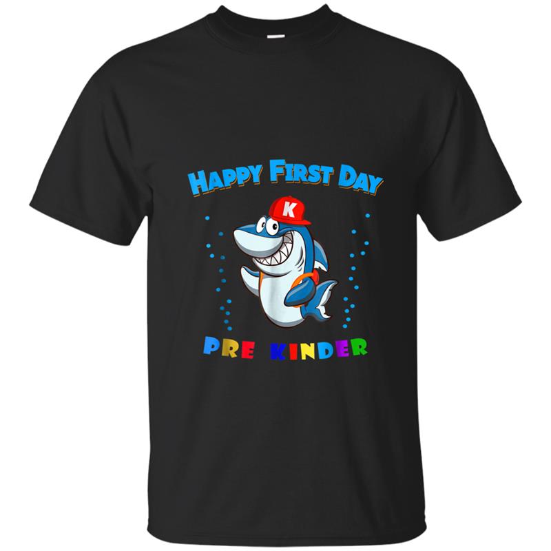 Shark back to school  Happy First day Pre-K T-shirt-mt