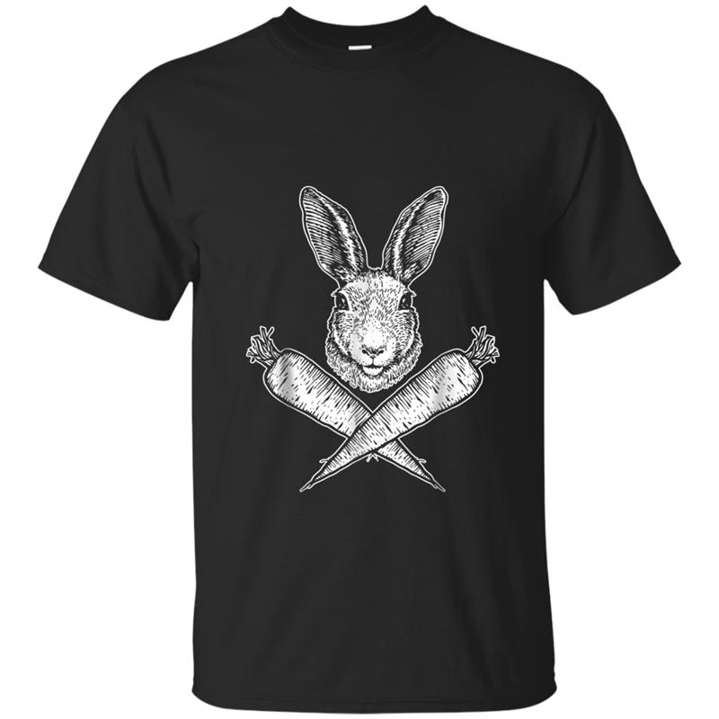 Skull And Bones Bunny Carrots Happy Easter Decorations T-shirt-mt