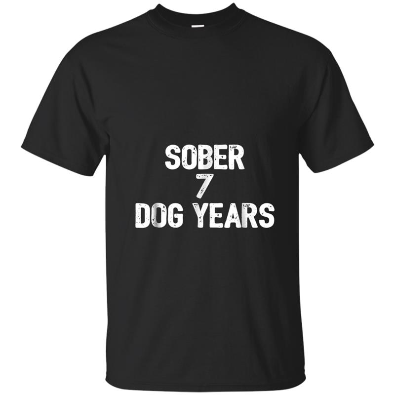 Sober Milestone  1 Year Anniversary 7 Dog Years Tee T-shirt-mt