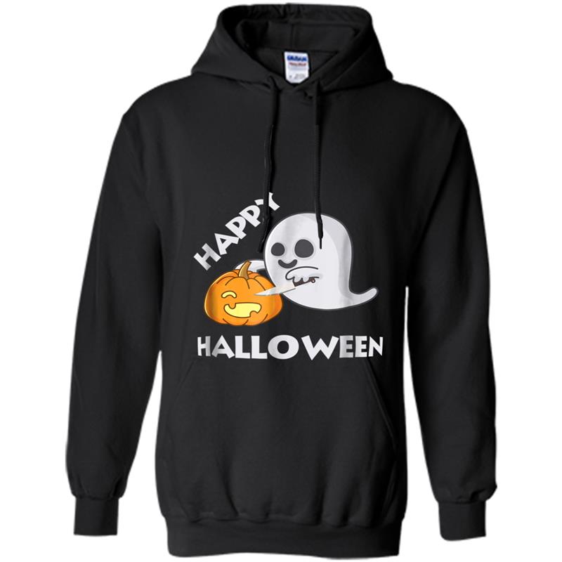 Spooky Halloween Ghost Carving Pumpkin  for Girls Hoodie-mt