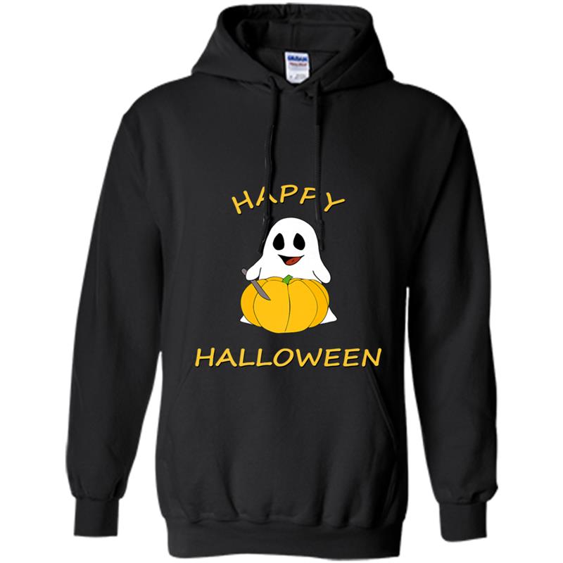 Spooky Halloween Ghost Carving Pumpkin  for Women Hoodie-mt