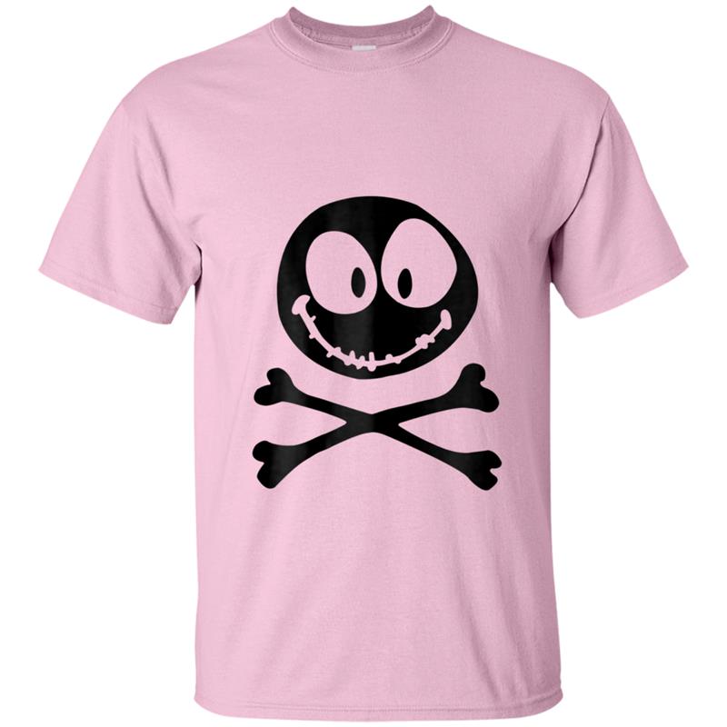 Spooky Skull Smiley Face  Smiling Skull Skeleton T-shirt-mt