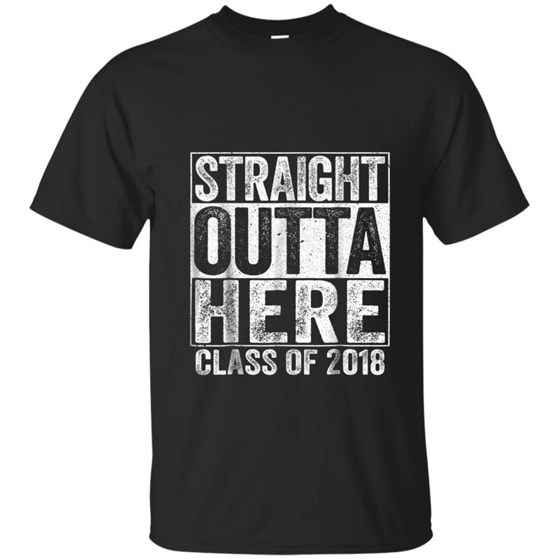 Straight Outta Here  Class Of 2018 Senior Graduation T-shirt-mt