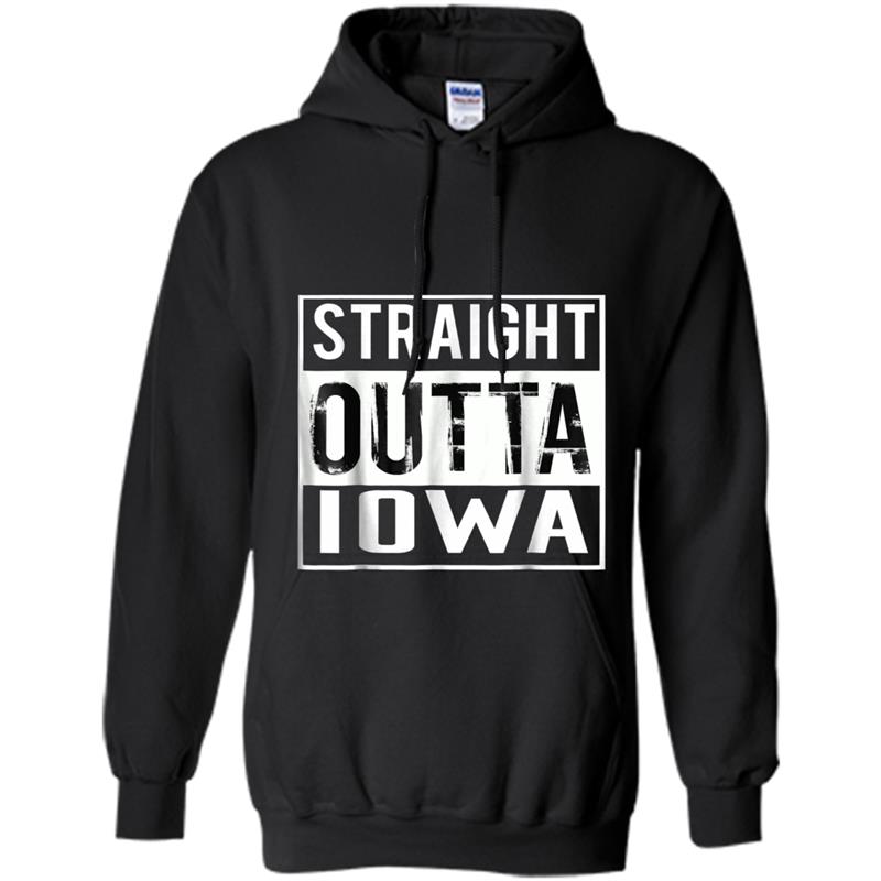 Straight Outta Iowa  Iowa Hoodie-mt