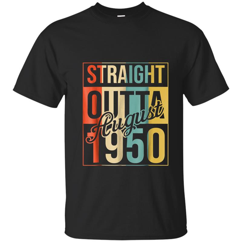 Straight Outta Retro August 1950 68th Birthday Gift 68 years T-shirt-mt