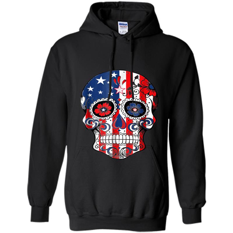 Sugar Skull U.S.A. Flag Hoodie-mt