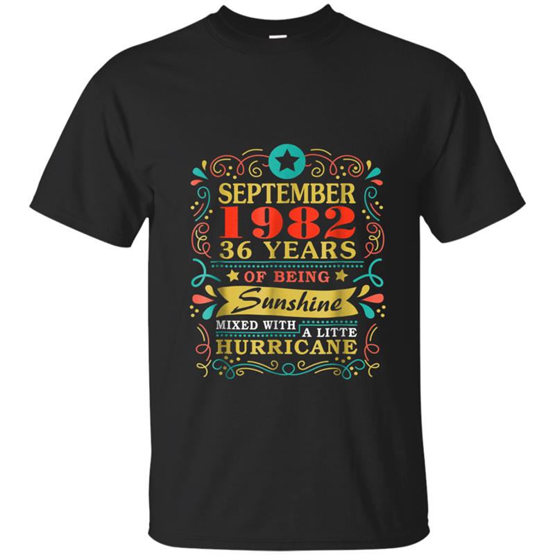 Sunshine September 1982 36th Birthday  Hurricane T-shirt-mt