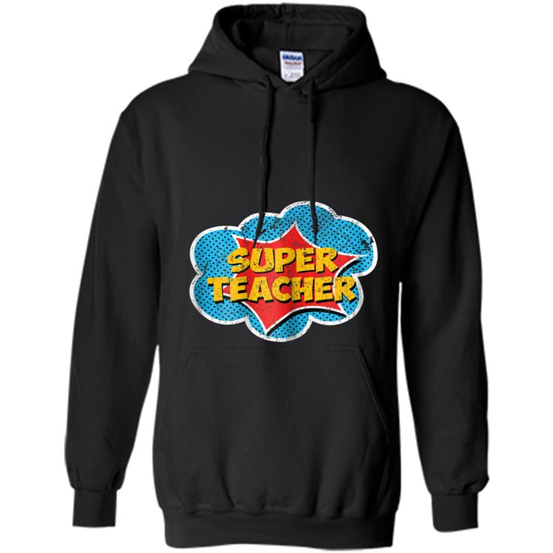 Super Hero Teacher Glitter Gold Pink Gift Hoodie-mt