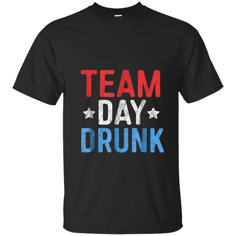 Team Day Drunk  4th July Patriotic Drinking  Men T-shirt-mt