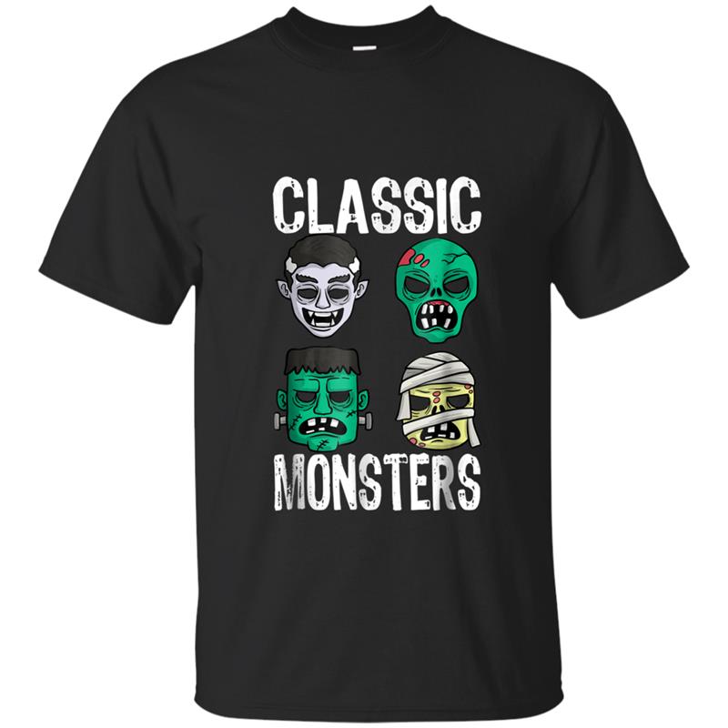 The Classic Monsters Halloween  Happy Halloween T-shirt-mt