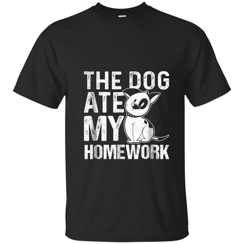 The Dog Ate My Homework  Funny School Student T-shirt-mt