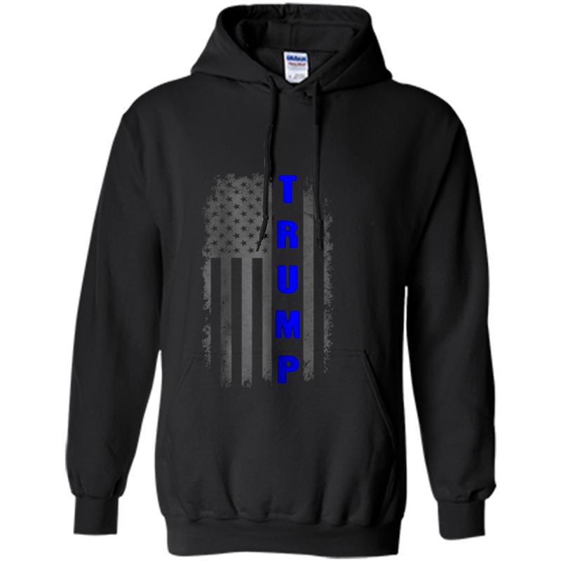 Thin blue line Trump  LEO American flag short sleeves Hoodie-mt