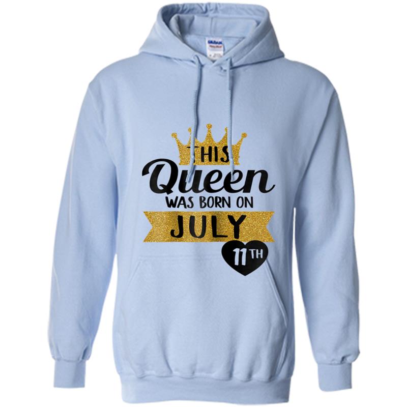 This Queen Was Born on July 11th - Gold Black Birthday Tee Hoodie-mt