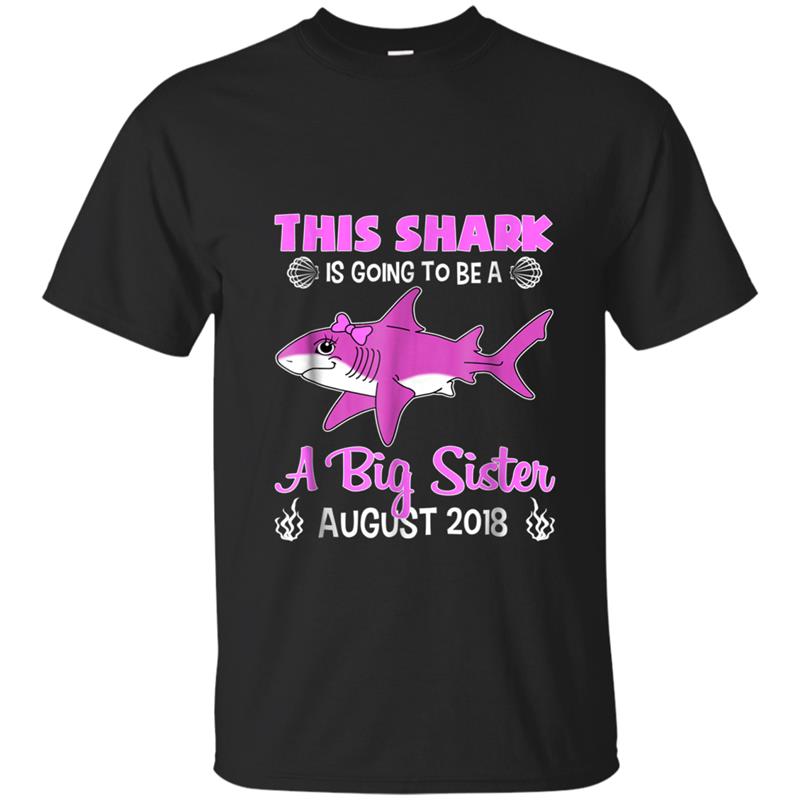 This Shark Is Going To Be A Big Sister August 2018 T-shirt-mt