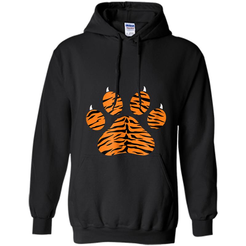 Tiger Print Paw  Tiger Stripes Fierce Jungle Hoodie-mt