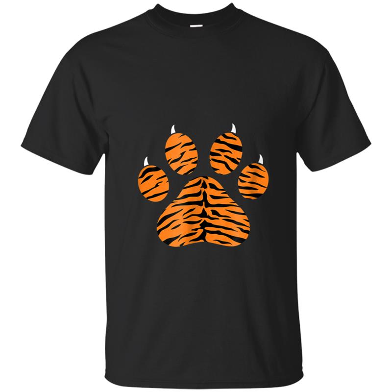 Tiger Print Paw  Tiger Stripes Fierce Jungle T-shirt-mt