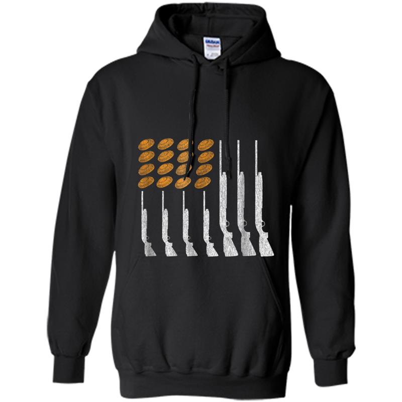 Trap Shooting  Sporting Clays Skeet American Flag Hoodie-mt