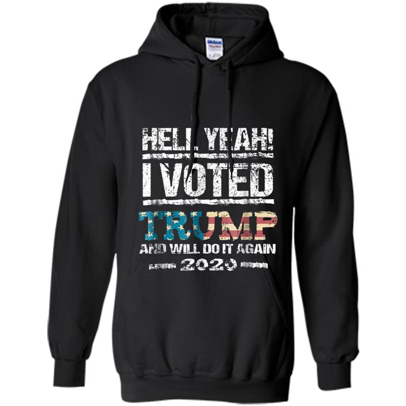 Trump 2020  I Voted Trump Flag Tee MAGA Hoodie-mt