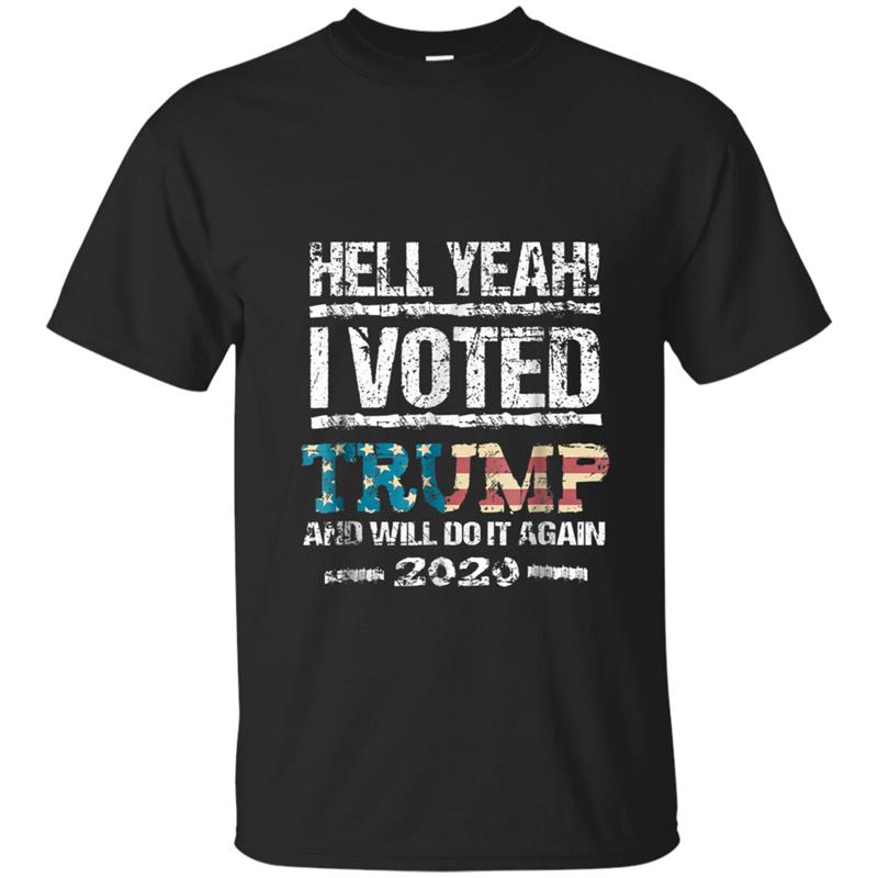 Trump 2020  I Voted Trump Flag Tee MAGA T-shirt-mt