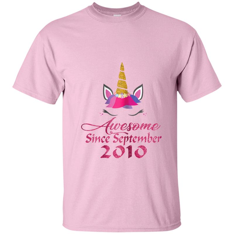 Unicorn 8th Birthday  Awesome Since September 2010 Tee T-shirt-mt