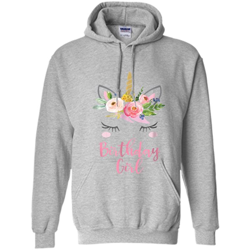 Unicorn Birthday , Birthday Girl Gift Hoodie-mt