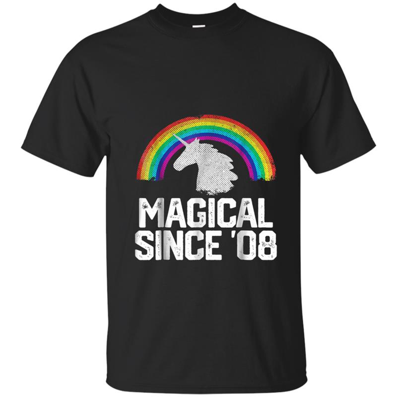 Unicorn Rainbow 2008 10 Year Old 10th Birthday  Gift T-shirt-mt