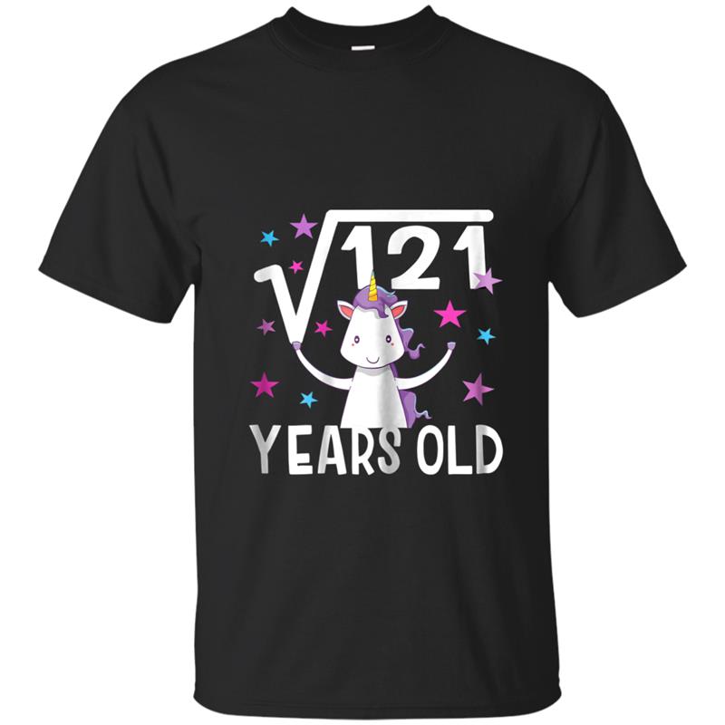 Unicorn Square Root 121 11 years 11th Birthday  girl T-shirt-mt