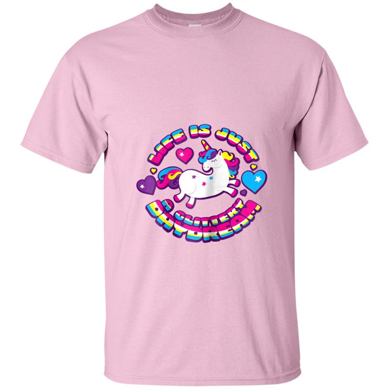 Unicorn  Life is Just a Glittery Daydream Funny Quote T-shirt-mt