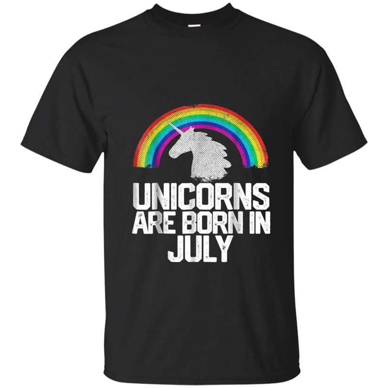 UNICORNS ARE BORN IN JULY Birthday  Rainbow Girl Gift T-shirt-mt