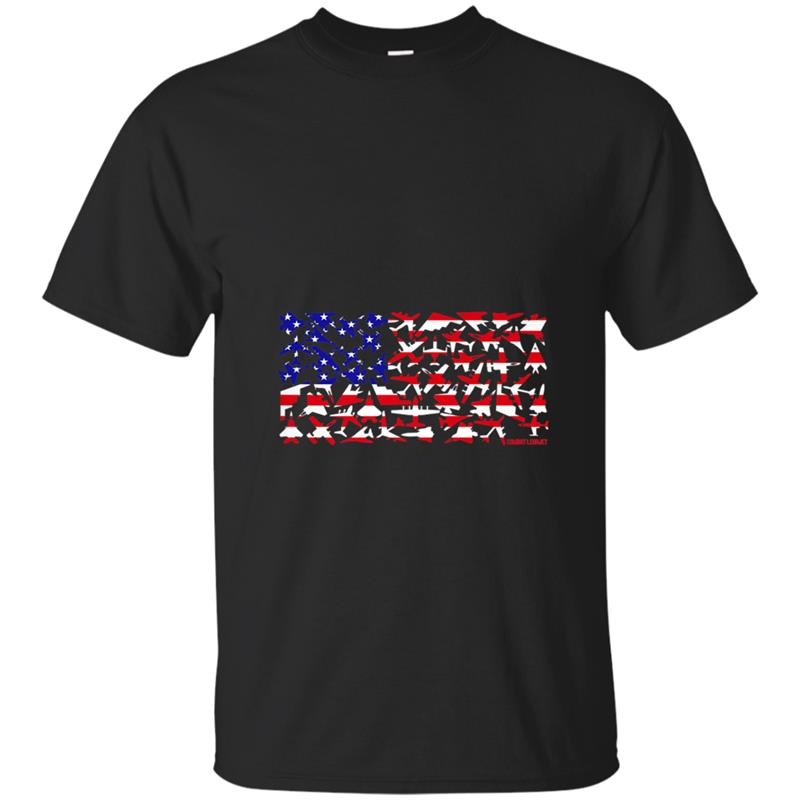 United States Military Airplane Flag T-shirt-mt