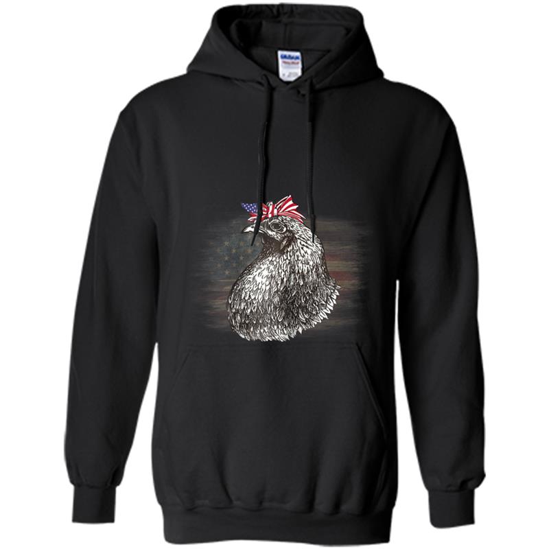 USA American flag chicken 2018 4th of July  for women Hoodie-mt