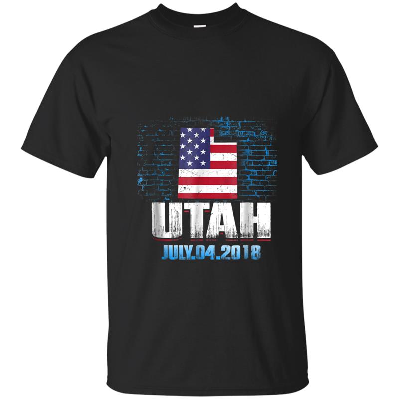 Utah  American USA Flag 4th Of July 2018 T-shirt-mt