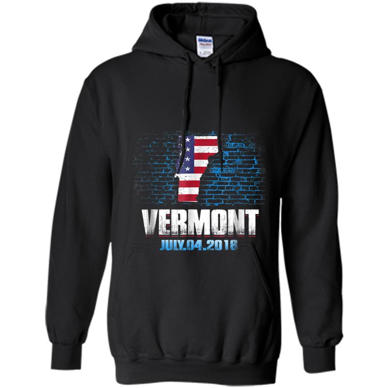 Vermont  American USA Flag 4th Of July 2018 Hoodie-mt