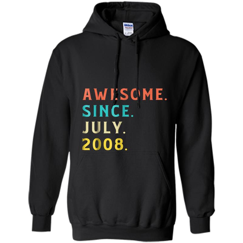 Vintage Awesome Since July 2008  Fun 10th Birthday Gift Hoodie-mt