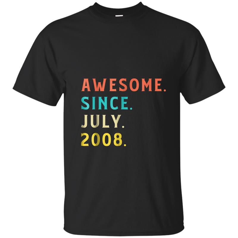 Vintage Awesome Since July 2008  Fun 10th Birthday Gift T-shirt-mt