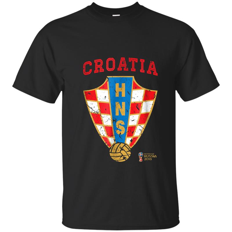 Vintage Croatia HNS World Soccer Team Russia 2018 T-shirt-mt