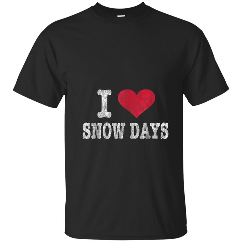 Vintage I Love Snow Days  Funny Gift T-shirt-mt