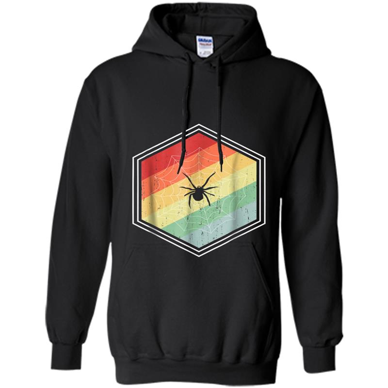 Vintage Retro Spider Web Lover Silhouette Funny Gift Hoodie-mt