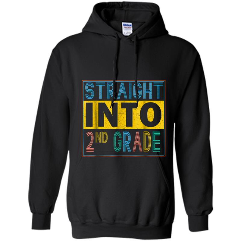 Vintage STRAIGHT INTO 2nd Second Grade Back to School Hoodie-mt