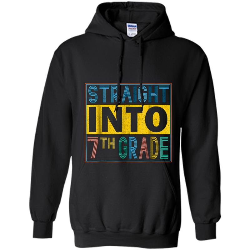 Vintage STRAIGHT INTO 7th Seventh Grade Back to School Hoodie-mt