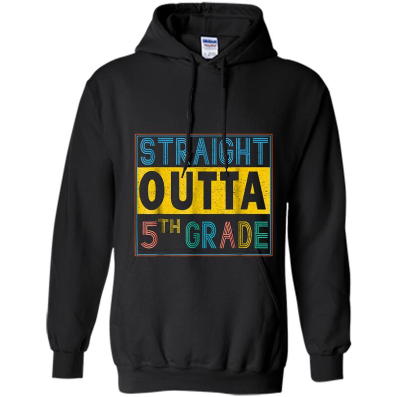 Vintage STRAIGHT OUTTA 5th Grade 2018 Graduation  Gift Hoodie-mt