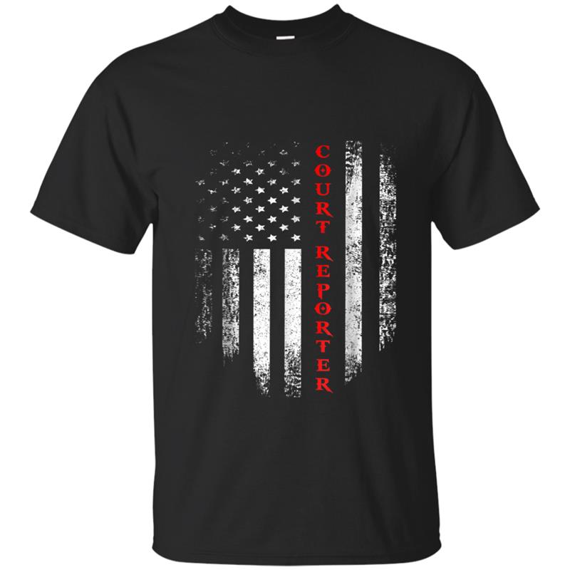 Vintage USA Court Reporter American Flag Patriotic T-shirt-mt