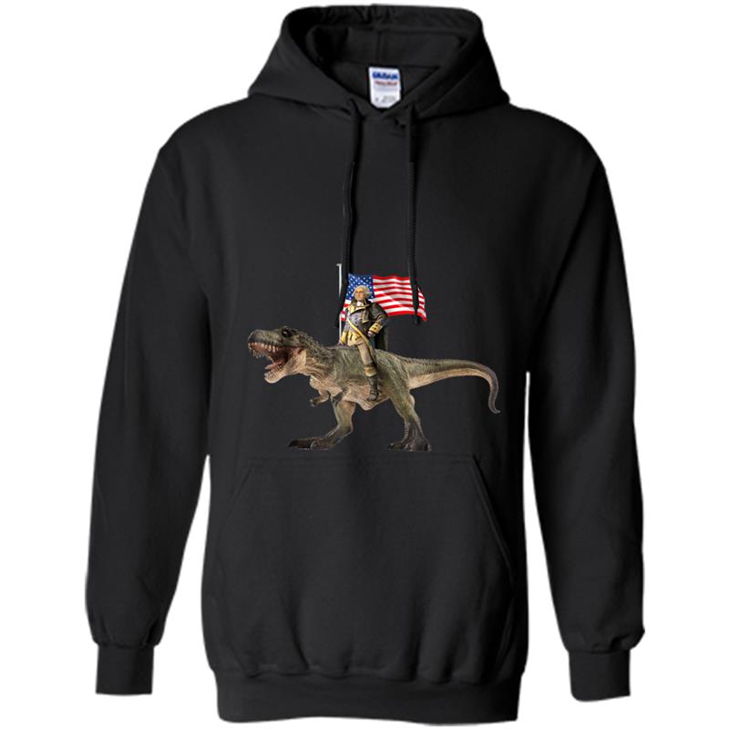 Washington Riding T-rex Dinosaur  For 4th of July Hoodie-mt