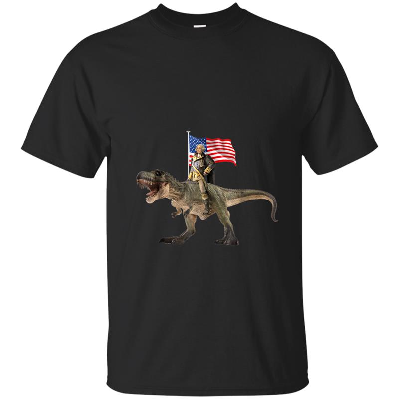 Washington Riding T-rex Dinosaur  For 4th of July T-shirt-mt