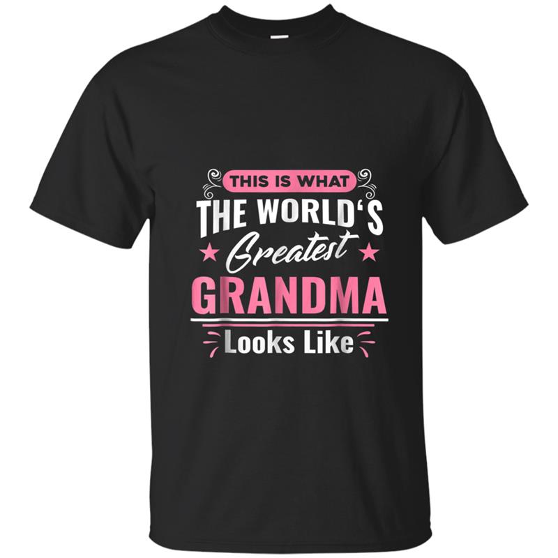 What World's Greatest Grandma Looks Like Mothers Day T-shirt-mt