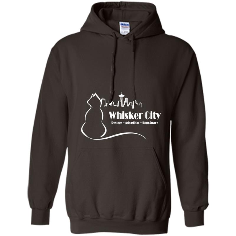 White Whisker City Cat Rescue Logo  II Hoodie-mt