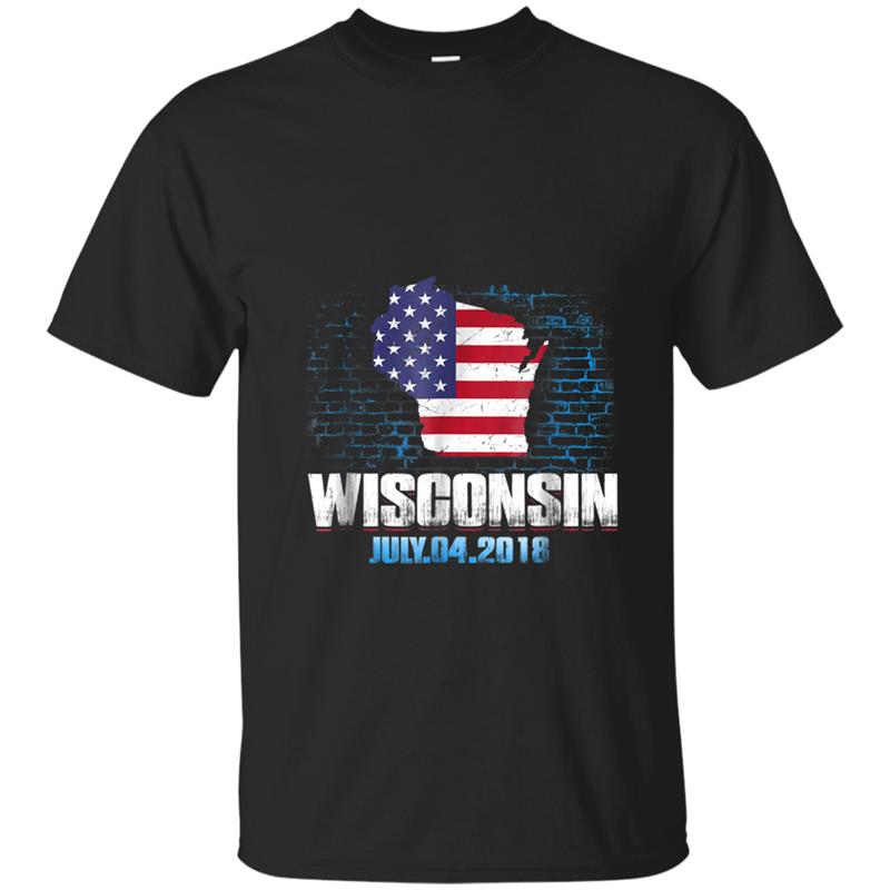 Wisconsin  American USA Flag 4th Of July 2018 T-shirt-mt