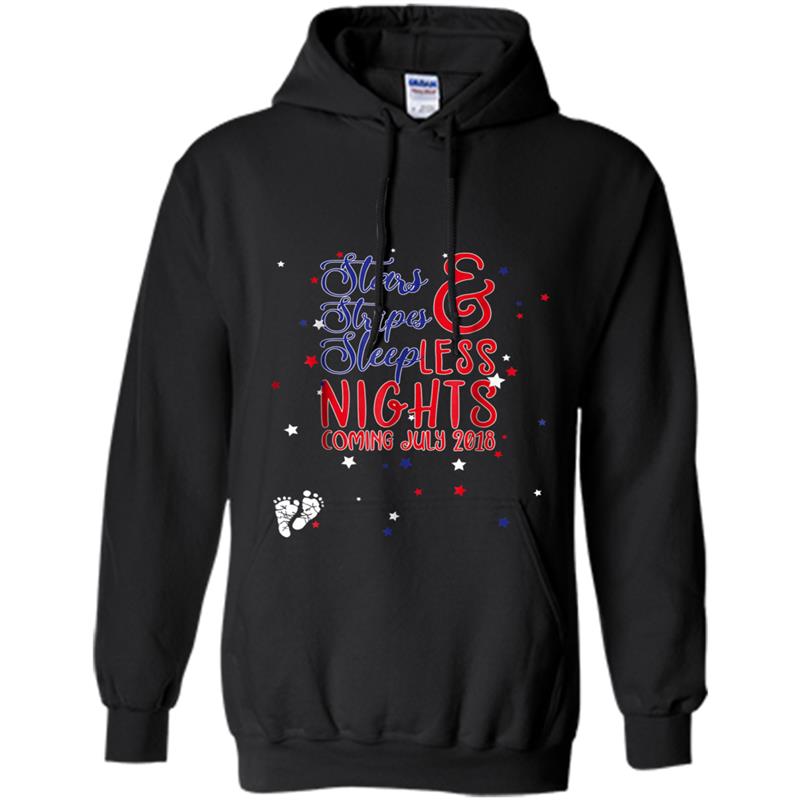 Womens 4th of July Pregnancy  Baby Coming July 2018 Hoodie-mt