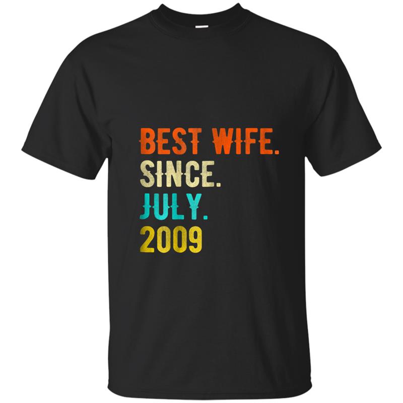 Womens Best Wife Since July 2009 9th Wedding Anniversary Gifts T-shirt-mt