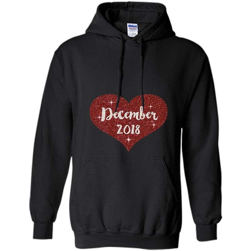 Womens Due in December 2018 Pregnant Reveal Expectant Mom Hoodie-mt